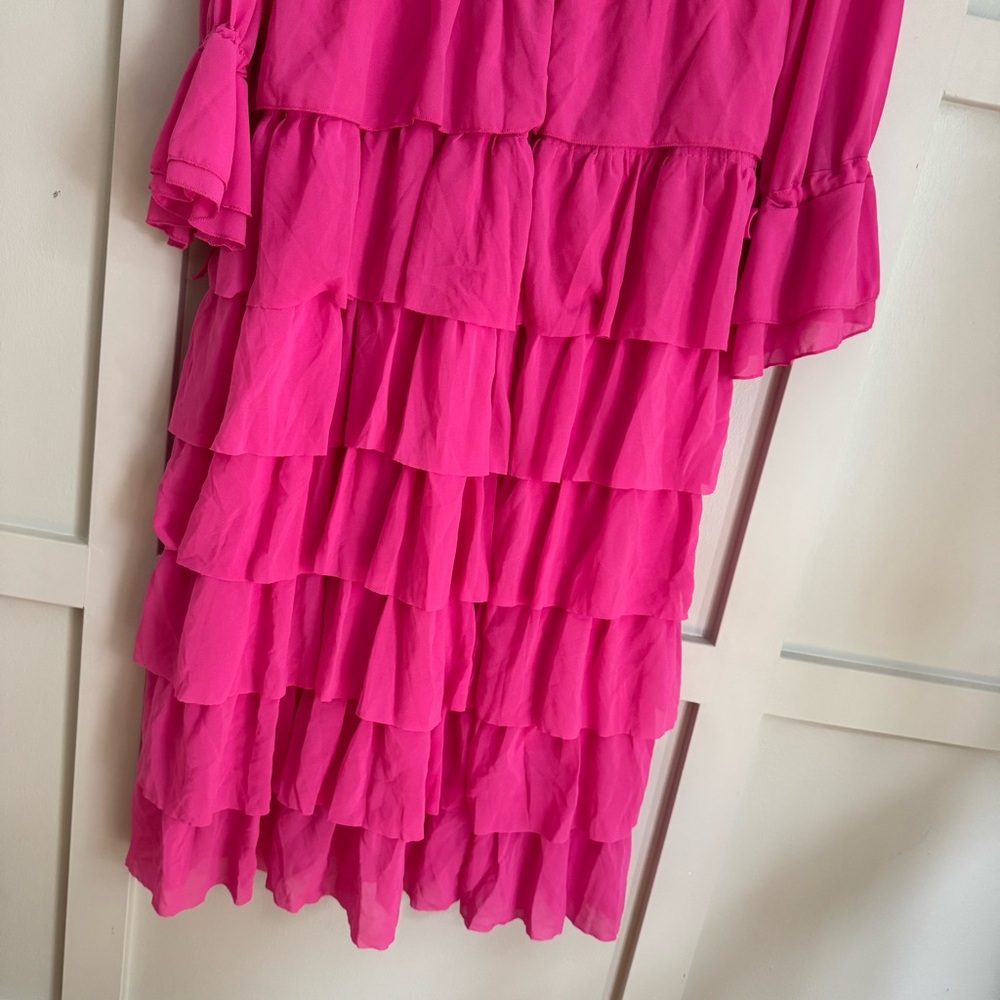Elegant Pink Ruffle Dress - Picture 5 of 5